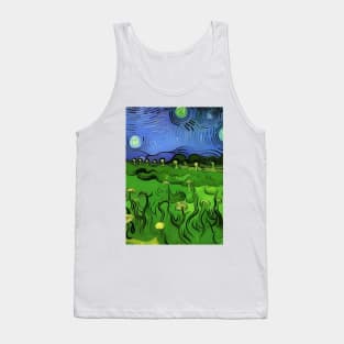 GREEN AND PURPLE VAN GOGH STYLE MUSHROOMS Tank Top